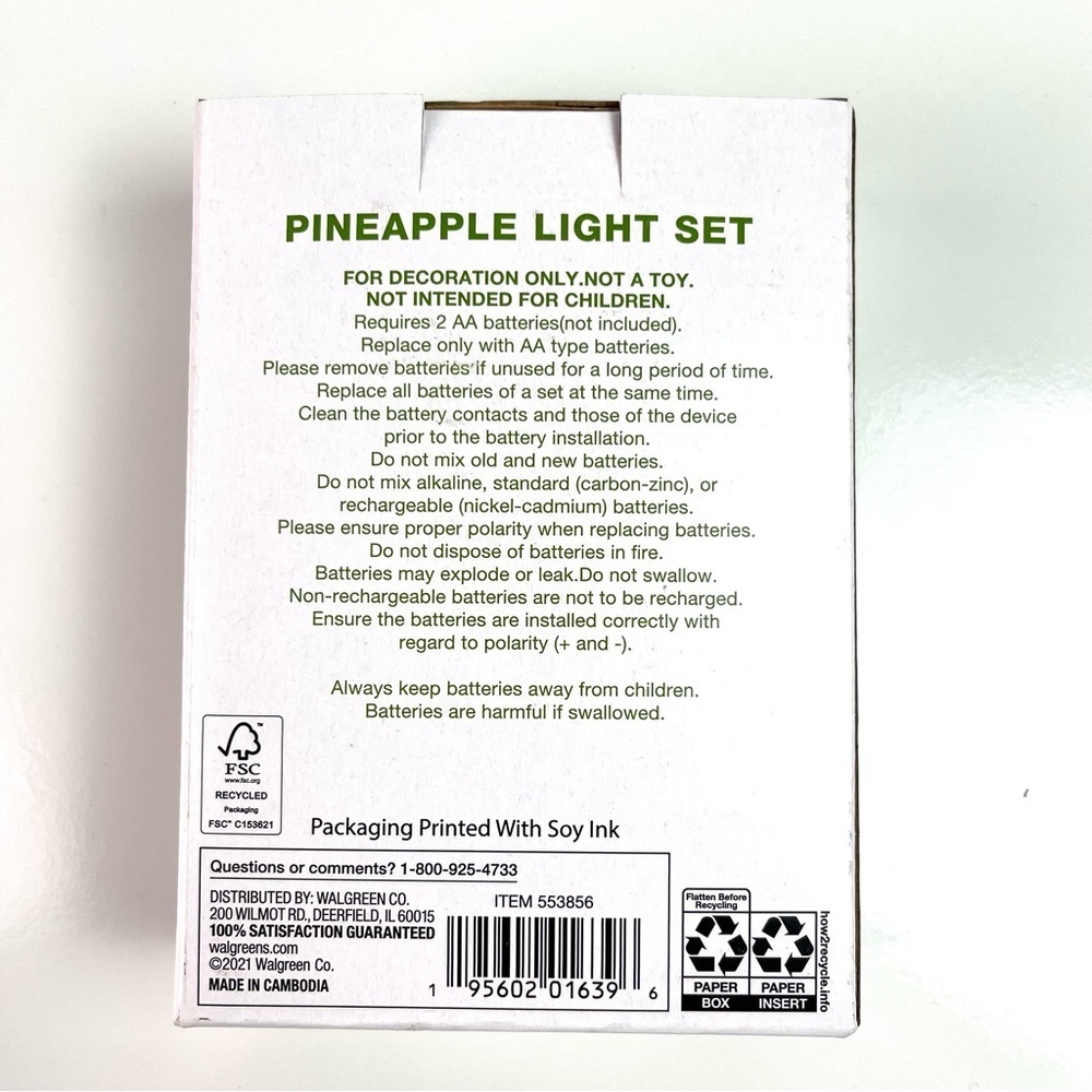 Garden Party Pineapple LED String Light Set 5.5 feet Indoor Decorative Light New - Picture 3 of 6